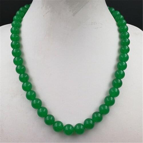 Free shipping BEAUTIFUL NATURAL GREEN 6-10MM ROUND BEADS NECKLACES 18" INCHES STRAND