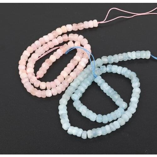 Approx 80Pcs/Strand Natural Aquamarines Pink Morganite Rondelle Drilled Charms Beads For DIY Bracelet Necklace Jewelry Findings