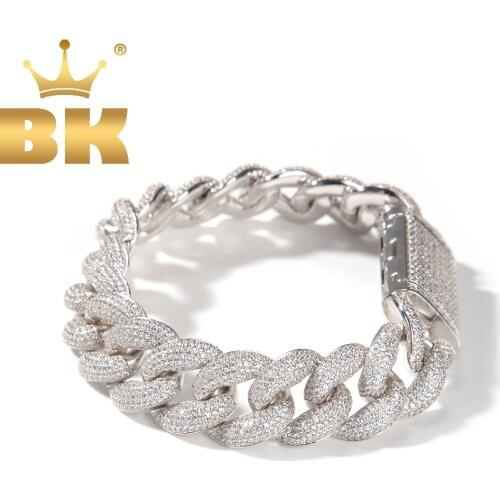 The BLING KING 3D Cuban Chain Full Iced Out CZ Luxury Link Hiphop Necklace With White Cubic Zinconia Trendy Charms Jewelry