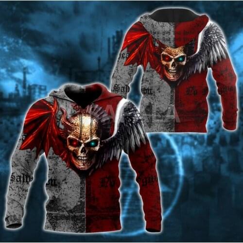 Skull Head Satanic Trippy 3D All Over Print XS-7XL Hoodie Man Women Harajuku Outwear Zipper Pullover Sweatshirt Casual Unisex-7