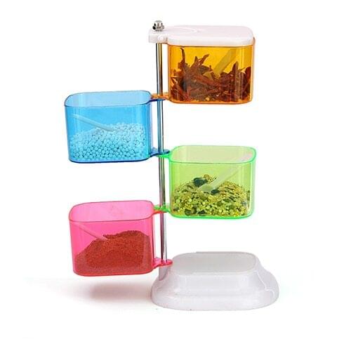 Color four layer rotary combined seasoning box 12.2*26CM