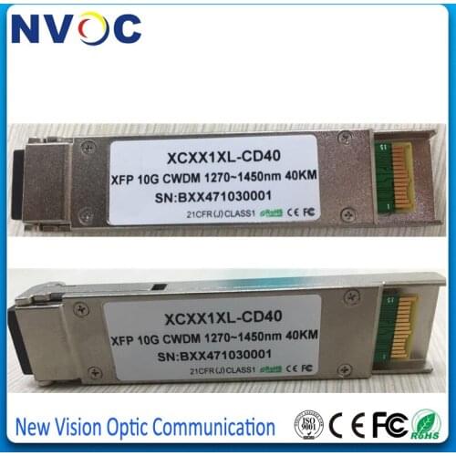 CWDM-XFP-ER,Dual LC 10G 1270nm-1450nm 40KM,Step 20nm cooled EML,CWDM XFP Fiber Transceiver Module With DDM
