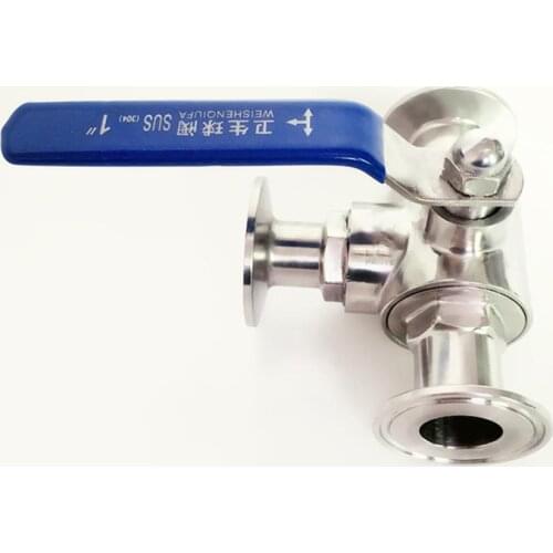 Fit 38mm 1-1/2" Pipe OD x 1.5" Tri Clamp Sanitary T-Port Ball Valve SUS 304 Stainless Beer Brewing Home
