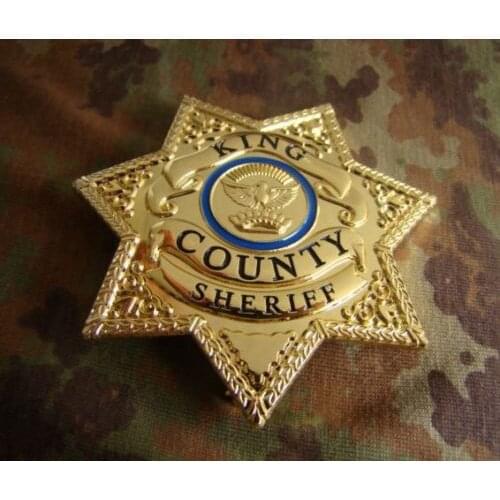 THE WALKING DEAD KING COUNTRY SHERIFF NICE PROP METAL BADGE PIN INSIGNIA