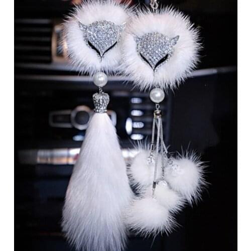 Crystal Ornaments Car Rear View Mirror Ornament Car Pendant Lucky Crystal Window Hanging Car Accessories