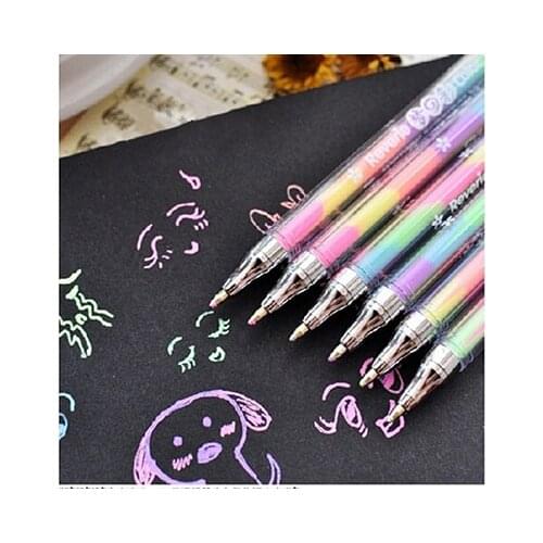 1 PC Kawaii Cute Highlighter Marker Stationary 6 Color Pen Students Ballpen For Children School Writing Supply Drop Shipping