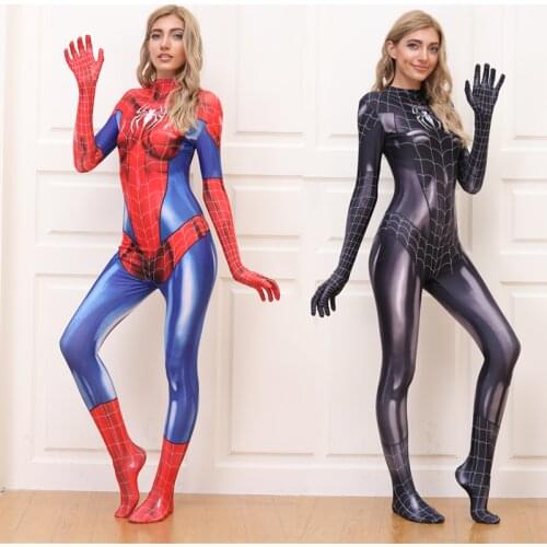 Spiderman Adult Halloween Cosplay Costume/Ladies and Girls Party Carnival Festival Super Comic Hero Catsuit