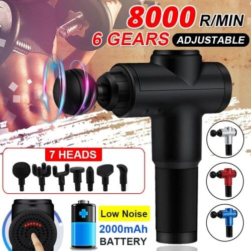 NEW 8000R/min Massage Gun Muscle Relax Body Relaxation Electric Massager with Portable Bag Therapy Gun 7 Heads for Fitness
