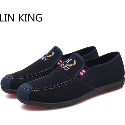 LIN KING Comfortable Men Soft Leather Casual Shoes Slip On Lazy Shoes Low Top Outdoor Flats Shoes Non Slip Man Moccasins Loafers