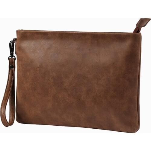 Clutch Male Leather Mens Leather Clutches Wallet Bags Luxury Vintage Business Envelope Clutch Purse Designer Handbags Man 2021