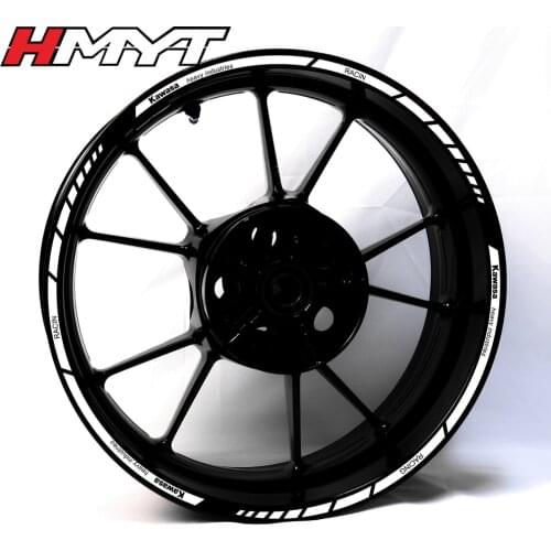 Apply to Kawasak motorcycle hub sticker refit 17 inch front and rear wheels waterproof reflective edge creative Decal
