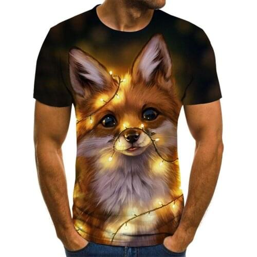 2020 new 3D natural fun t-shirt mens hot brand mens leisure animal 3D printing t-shirt mens clothes T-shirt summer Asian size