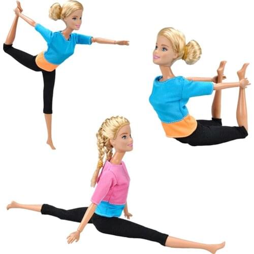 1/6 Doll Clothes Doll Sportswear Yoga Clothes Casual Outfig For 30CM Doll Daily Wear Shirt Pants Doll Accessories Girls Toy