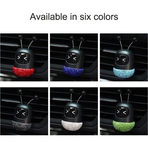 With Bling Rhinestone Robot Car Air Fresheners Aromatherapy Perfume Smell Diffuser Interior Decoration Accessories