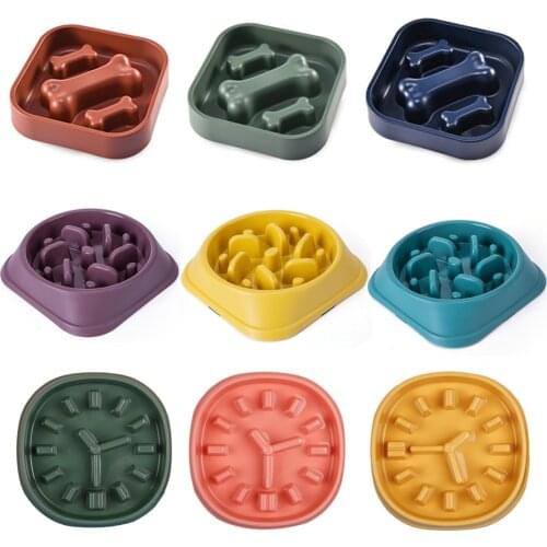 2021 Portable Pet Dog Feeding Food Bowls Prevent Obesity Dogs Supplies Non-slip Puppy Slow Down Eating Feeder Dish Bowls