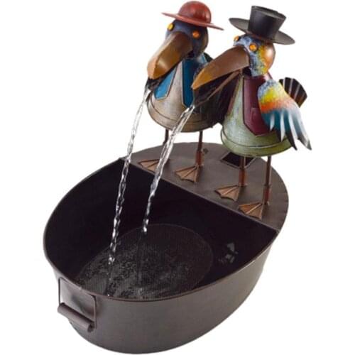 Whimsical Metal Crow Owl Chicken Water Fountain Yard Art Outdoor Decor Home Decors Ornaments For Garden Gardening Decorations