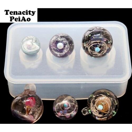 Transparent Silicone Mold Resin Decorative Craft DIY Different Sizes Universe Ball Shape Type Epoxy Resin Molds for Pendant