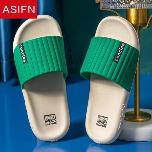 ASIFN New Sandals Slippers Female Summer Indoor Household Couple Non-slip Bathroom Bath Women Soft Bottom Home Male Summer