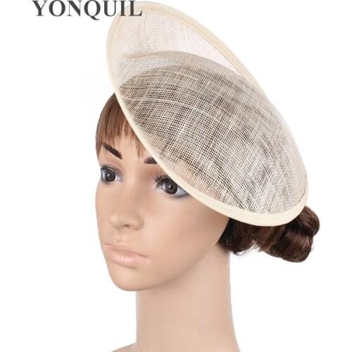 Sinamay 10"/25CM Nature Color Fascinator Base Wedding Royal Ascot Party Base Fascinator Hats DIY Hair Accessories 12PCS/Lot