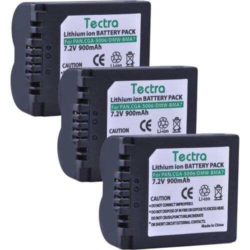 Tectra 900mAh CGA-S006 CGR CGA S006E S006A S006 DMW-BMA7 Li-ion Battery for Panasonic DMC FZ7 FZ8 FZ18 FZ28 FZ30 FZ35 FZ38 FZ50