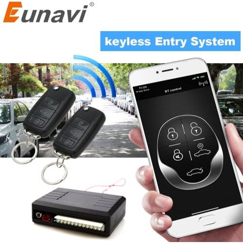 Eunavi Universal Car Alarm System Auto Door Remote Central Control Lock Locking Smart Mobile Phone Control Keyless