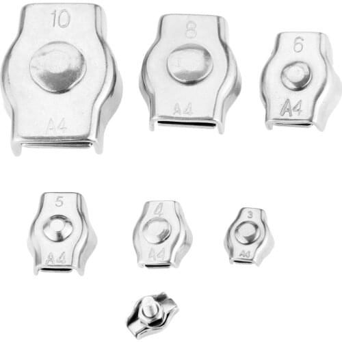 1Pcs Stainless Steel Simplex Wire Rope Clip Fixing M2/M3/M4/M5/M6/M8/M10 Cable Clamps Caliper For Heavy-duty Rigging Rope