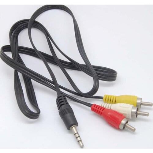 10pcs 3.5mm to 3 RCA AV A/V TV Video Cable Cord For MP3 MP4 PMP Media Player