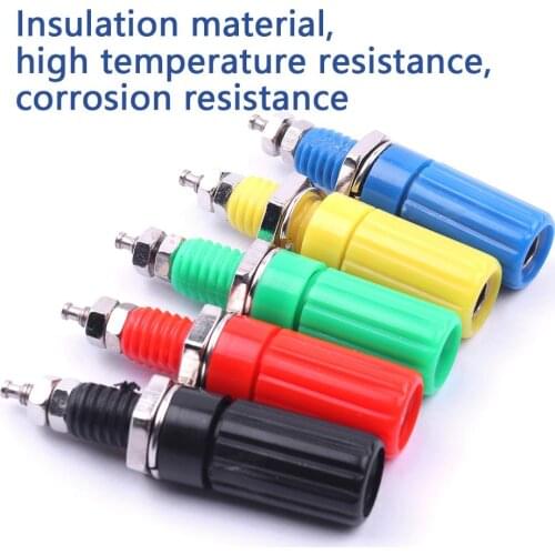 10Pcs/lot 44mm M3 Thread 4mm Amplifier Terminal Binding Post Banana Plug Jack Connector 5 Colors