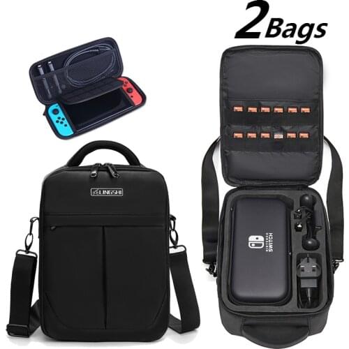 2 in 1 Big Capacity EVA Hard Carrying Storage Single Shoulder Bag Case For NS Switch Console Travel Bag Protective Cover Shell