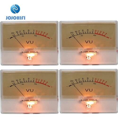 4pcs T-90 High-precision VU Meter Head Amplifier amp DB Level Meter Pre-amplifier Chassis Sound Pressure Strap with Backlight
