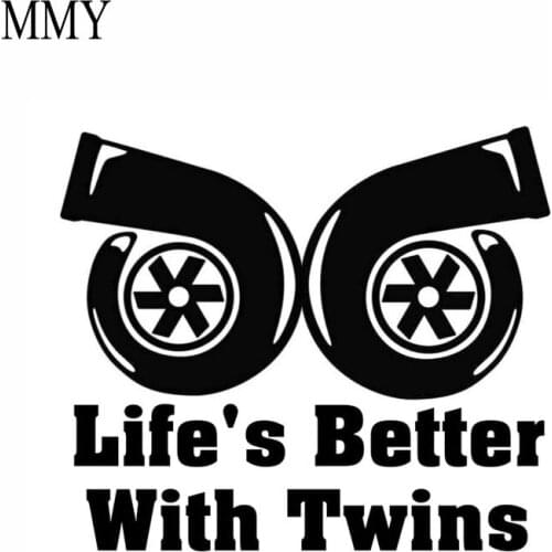 6" Wide Lifes Better with Twins Turbos Boost Funny Vinyl Decal Sticker Car Stickers Window