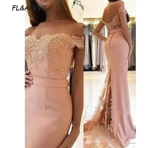 Elegant Mermaid Evening Dresses Long Off the Shoulder Elastic Satin Backless Evening dress Sleeveless Formal Vestido Longo