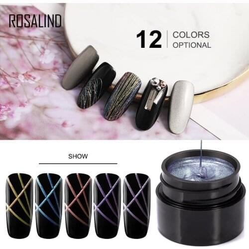 ROSALIND Gel Nail Polish Metal Spider Gel Hybrid Varnishes Painting Nail Art UV Gellak Spider Nail Design Soak Off 5ML Primer