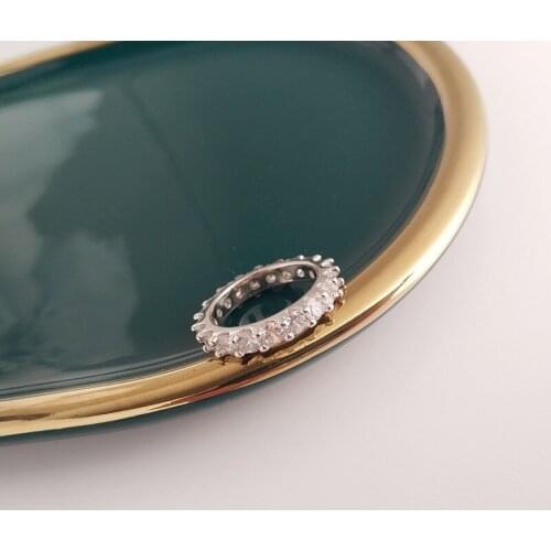 Korean-style S925 Sterling Silver Ring Origional Zircon Gear Womens Ring Little Finger Ring Non-mainstream Cool yin zhi huan