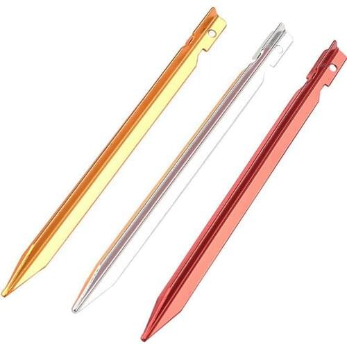 5pcs Outdoor Tent Pegs 18cm Camping Rope Pegs Aluminum Alloy Tent Nail Outdoor Sports Camping Hiking Tent Accessories