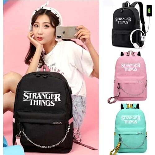 Stranger Things 3 Multifunction School Bags Students Boys Girls Rucksack Laptop Backpack for Teenagers Travel Bags USB Charge