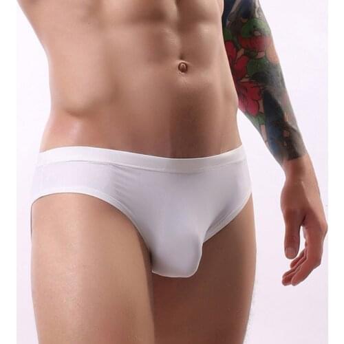 Men Underwear Soft Ice Silk Briefs Men 3D Design U Convex Panties Bikini Sexy Low Waist No Trace Underpants Slip Homme Jockstrap