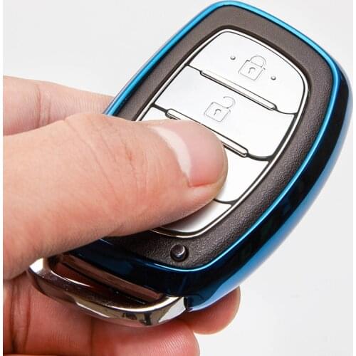 Soft TPU Car Key Fob Shell Cover Case For Hyundai Creta I10 I20 Tucson Elantra Santa Fe 2016 2017 2018 Key Case keychain