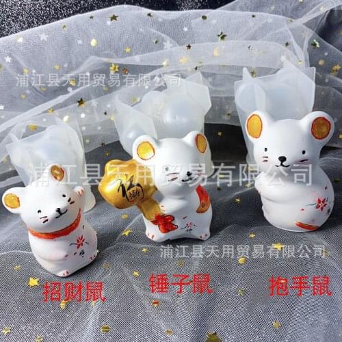 Mouse Crystal Epoxy Mold DIY New Year Blessing Mouse Plaster Mold