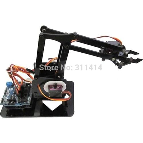 1set DIY Acrylic Robot Arm Robot Claw Kit 4DOF Model Toys Mechanical Grab Manipulator DIY Learning Kit For Arduino