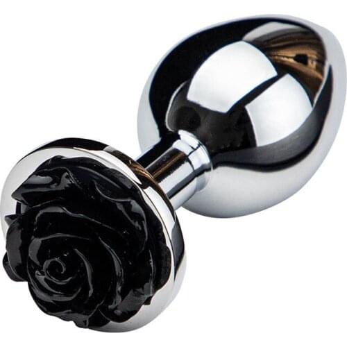 New Erotic Accessories Dildo for Anal White Rose Flower Metal Anal Plug for Men and Women G-spot Anal Anal Plug Adult Sex Toy