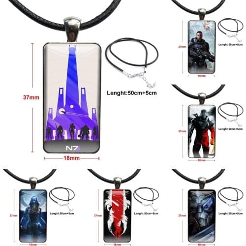 Cheapen N7 Mass Effect Fashion Glass Cabochon Pendant Necklace With Women Steel Plated Statement Jewelry For Girls Best Gift