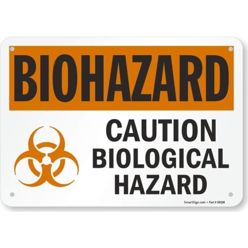 SmartSign Biohazard Caution Biological Hazard Sign | 7" x8" Plastic
