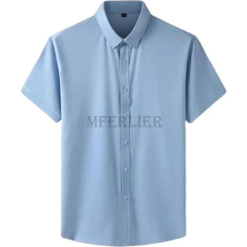 Plus size 12XL 165KG summer White shirts men big formal short sleeve simple shirt office loose free dress shirt 10XL 11XL 140KG