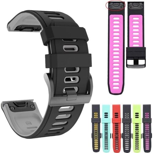26mm Sport Silicone Watchband Wriststrap for Garmin Fenix 6X 6 Pro 5X 5 Plus 3 HR 22mm Easy Fit Quick Release wirstband