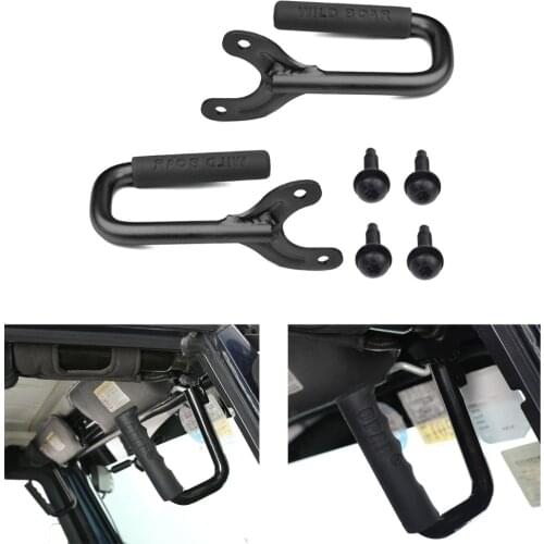 2x Black Front Hard Mount Grab Bar Handles for 97-06 Jeep Wrangler TJ Unlimited