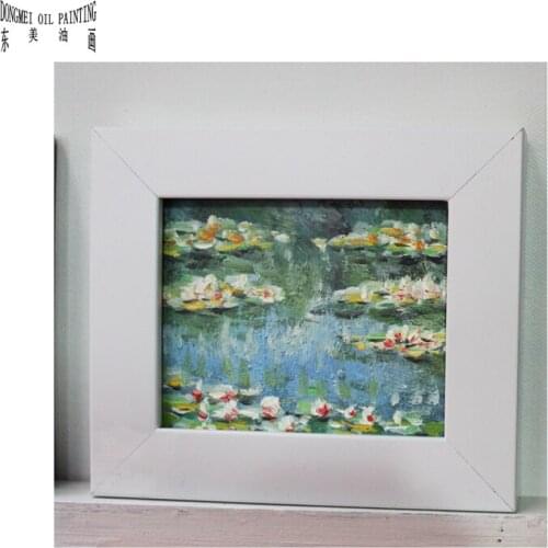 Hand-painted oil painting Mini world famous paintings on Small thin board Match framework high quality Water lily DM-928006