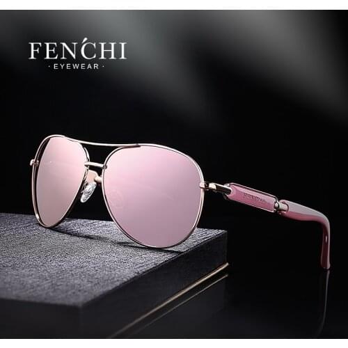 FENCHI Women Sunglasses Polarized Pink Luxury Black Sun glasses Men Coating Lens Driving Fishing For Men oculos Zonnebril Dames