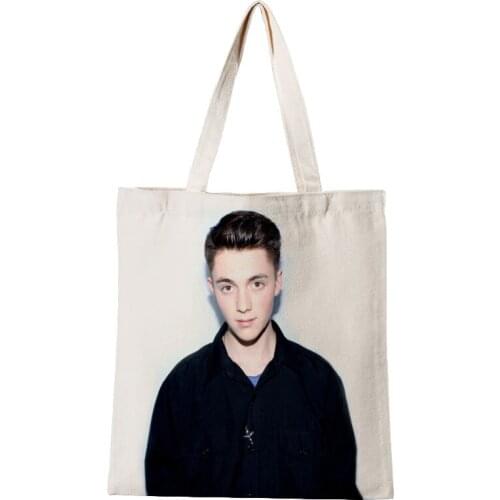 Custom Greyson Chance Shopping Bag Graphic Tote Harajuku Shopper Bag Women Canvas Shoulder Bag Female Ulzzang Eco 30*35cm