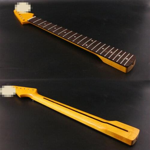 Yellow Paint Electric Guitar Neck 21fret 25.5inch Maple+Rosewood Unfinished #S